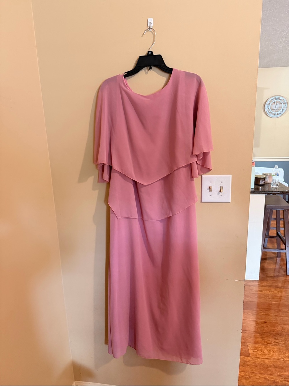 SHEIN Mauve Layered Cape Maxi Dress